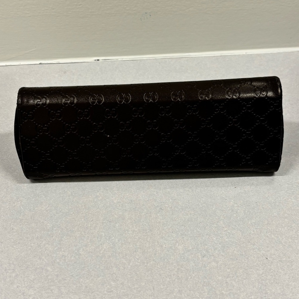 GUCCI trifold hard shell eyeglass case brown monogrammed luxury glasses case - Picture 12 of 15